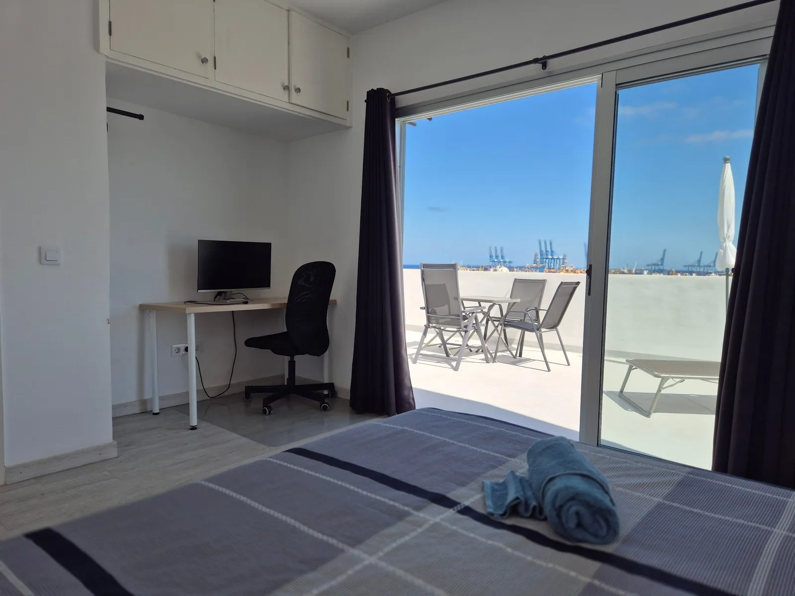 Highline Haven - blue sky, desk workspace, bedroom, rooftop terrace