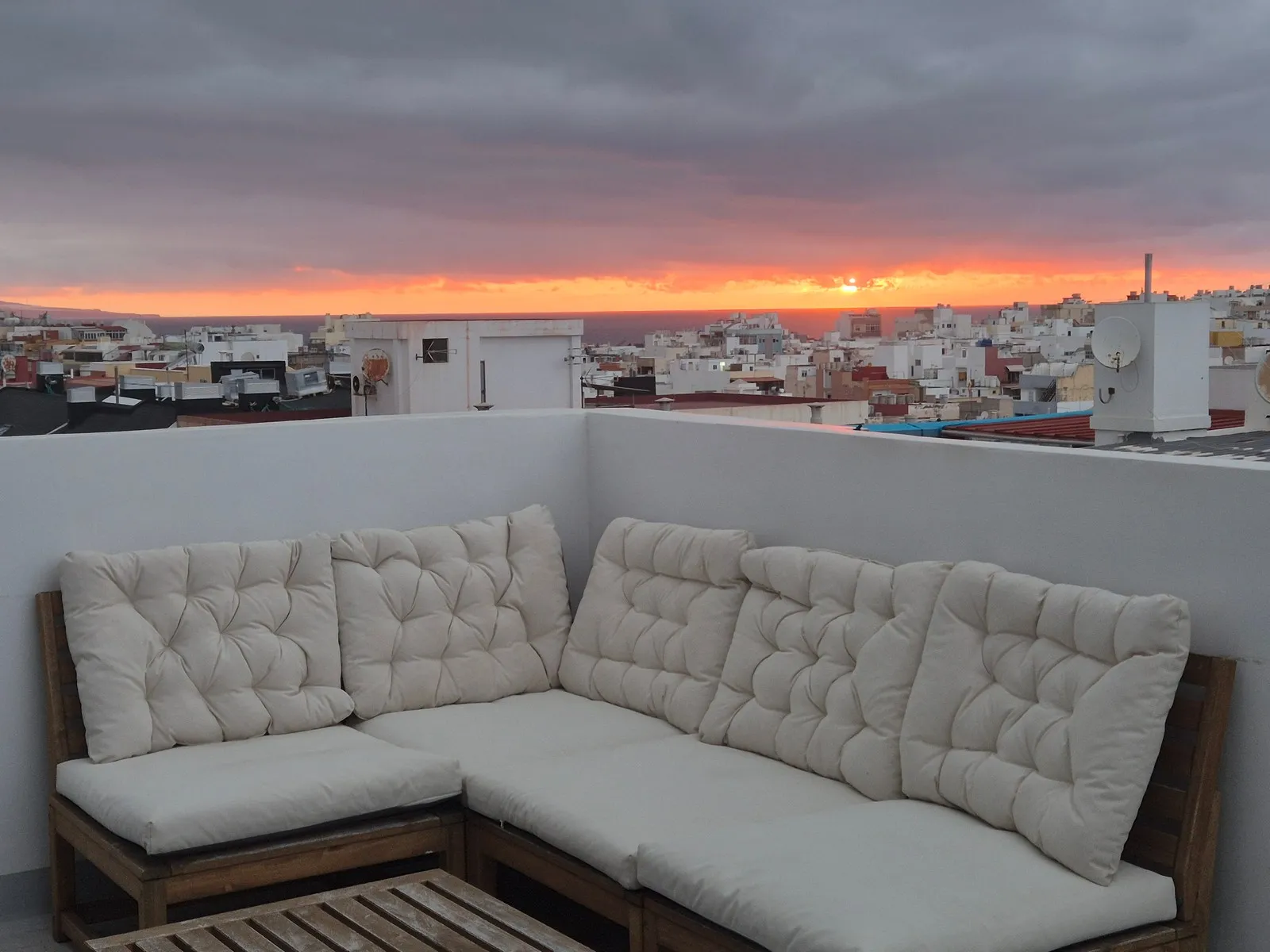 Northern terrace at J48 Penthouse - sunset