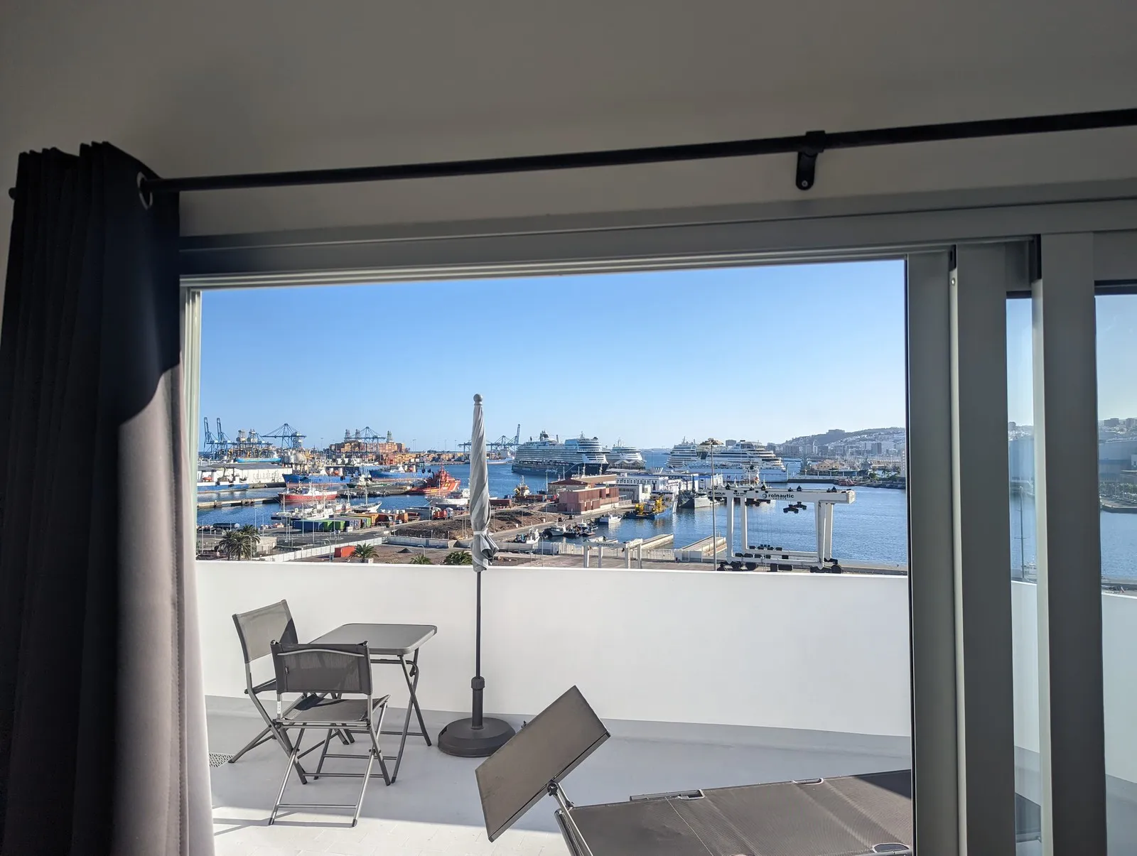 Southern terrace at Highline Haven - view over the port